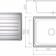 B&F Omega R60 400 Single Bowl With Drainer OMB100